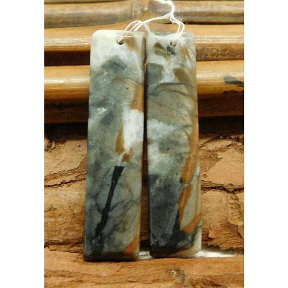 Lovely Picasso Jasper Earring Beads!! - Picture 1 of 4